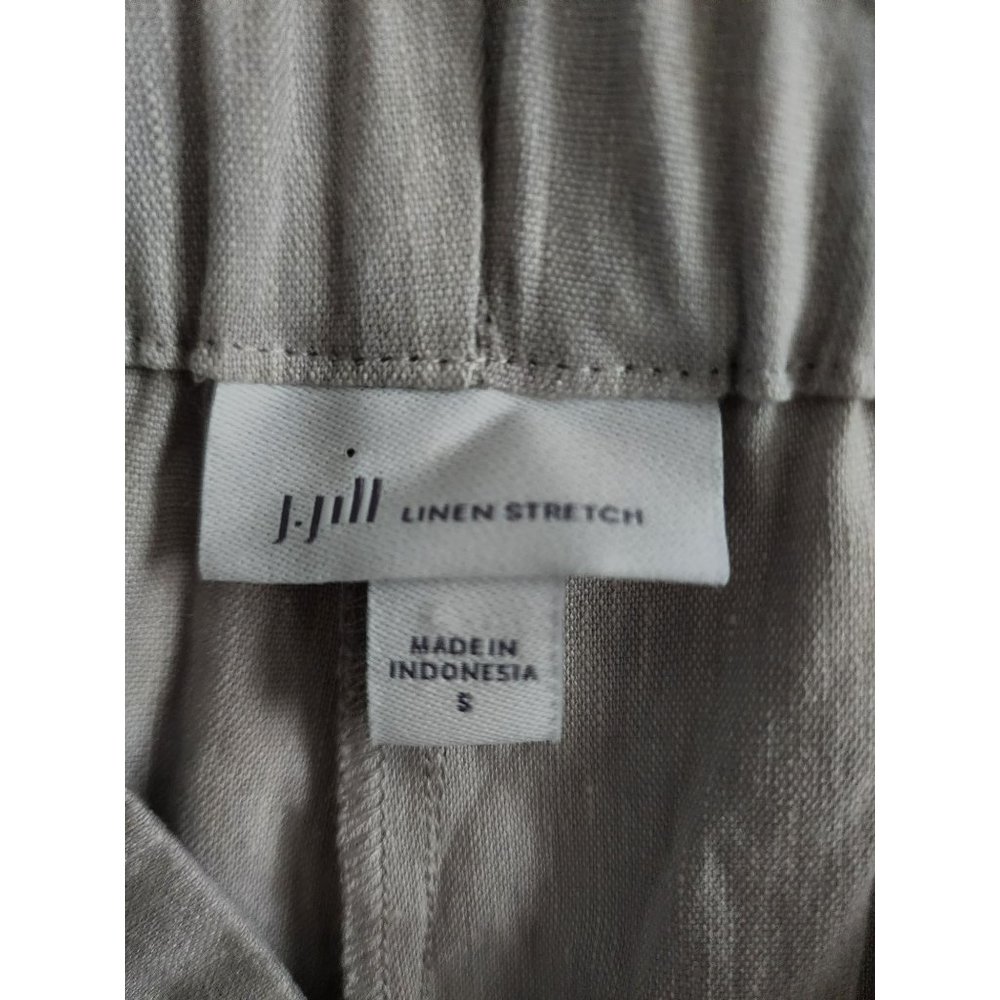 J.Jill Women's Gray Linen‎ Stretch Button-Hem Tapered Ankle Cropped Pants Small - Picture 8 of 14